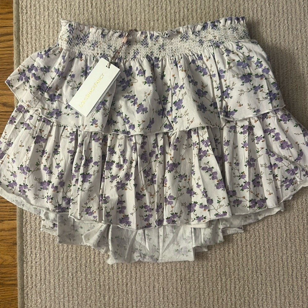 Brand new never worn ruffle mini skirt Loveshack Fancy